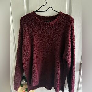 Pretty wine "Teddy Bear" style sweater XL